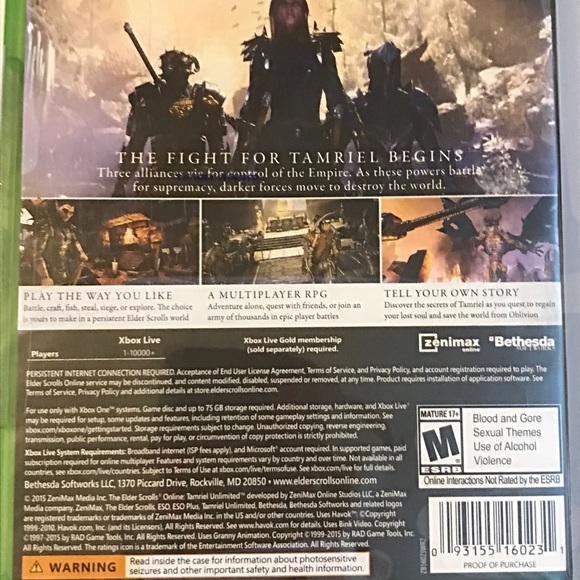 BRAND NEW / FACTORY SEALED! Xbox One THE ELDER SCROLL ONLINE Video Game - Picture 5 of 10